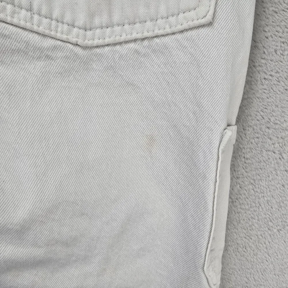 Levis 502 Altered Jeans Mens 33x27 White Tapered Regular Fit Double Knee Denim